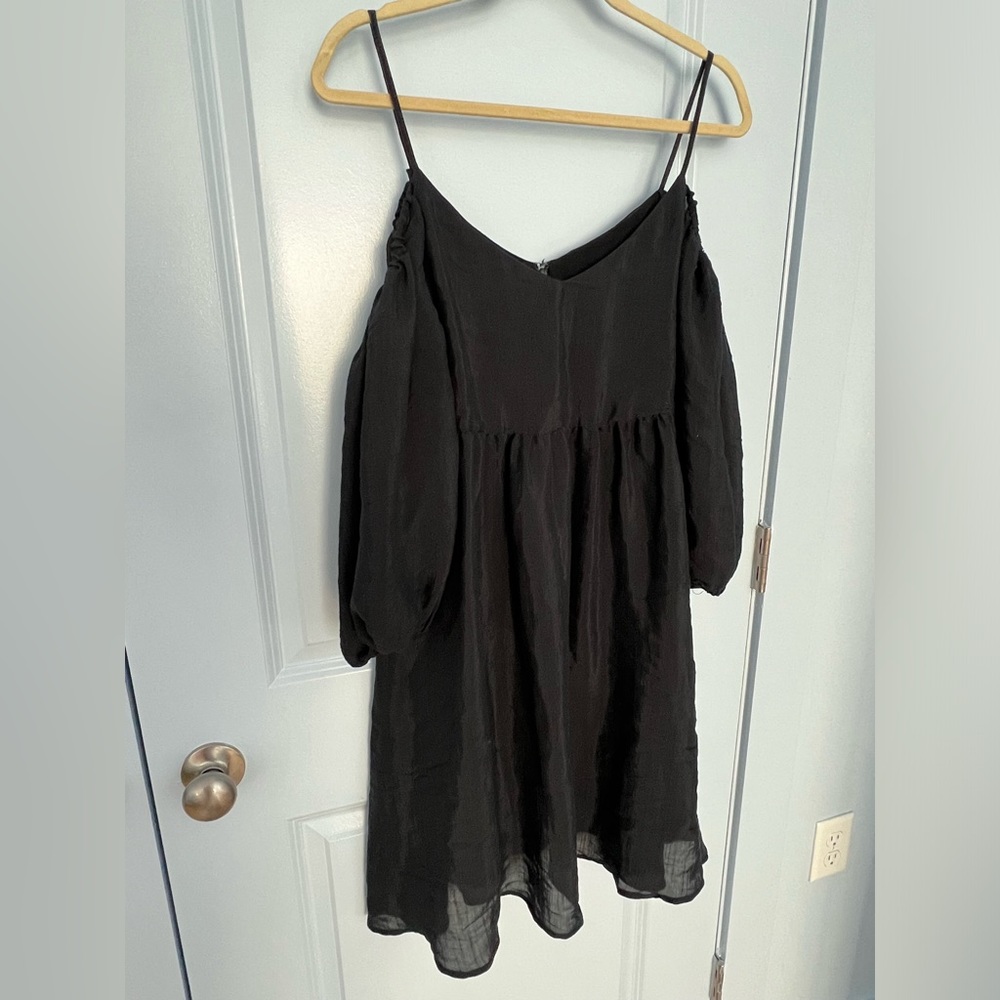 Moulinette Soeurs off shoulder black mini dress